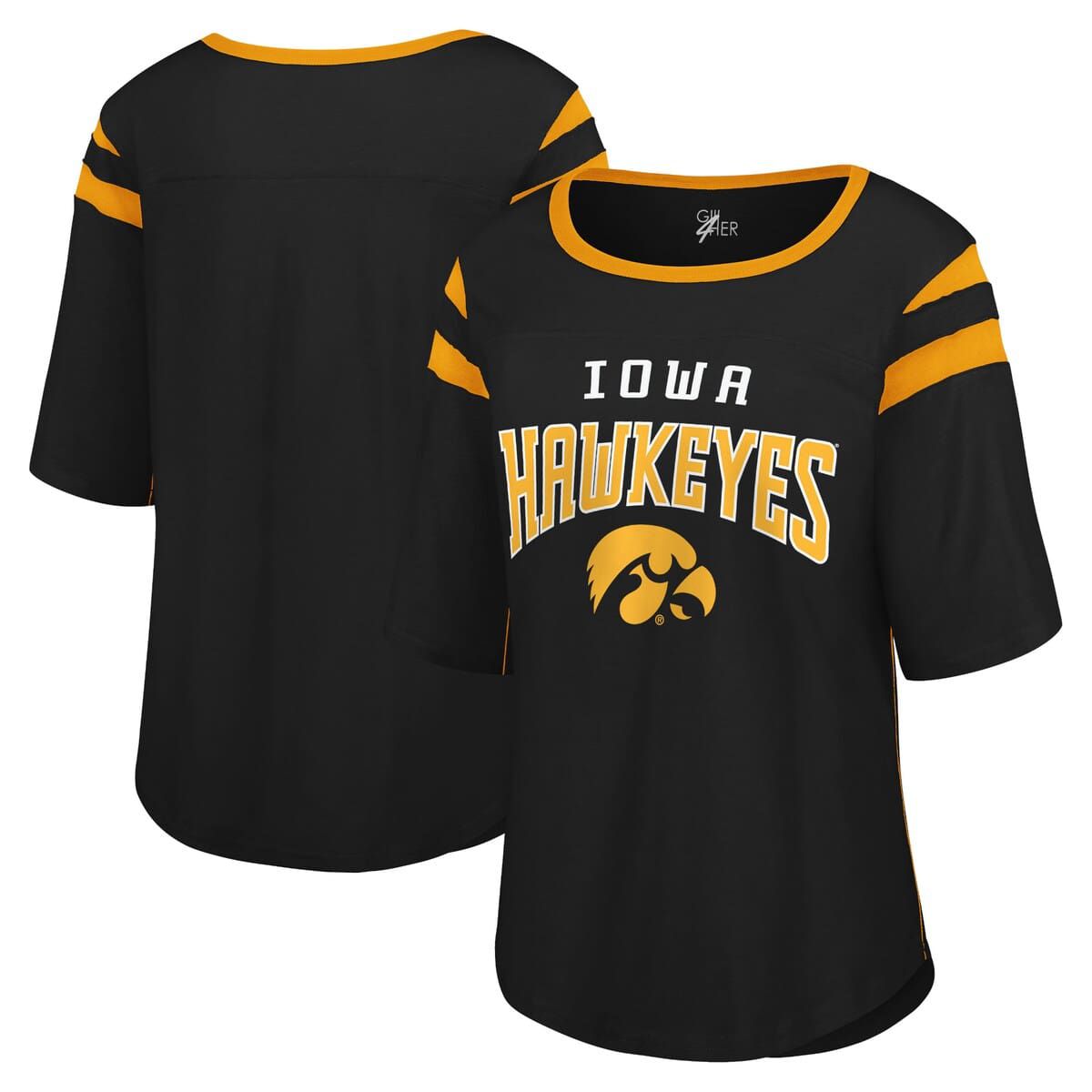 NCAA Iowa Hawkeyes Plus Size Linebacker Half-Sleeve T-Shirt