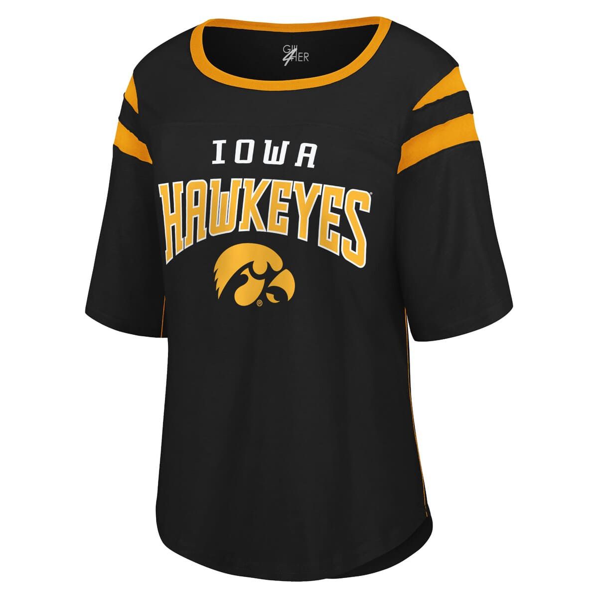 NCAA Iowa Hawkeyes Plus Size Linebacker Half-Sleeve T-Shirt