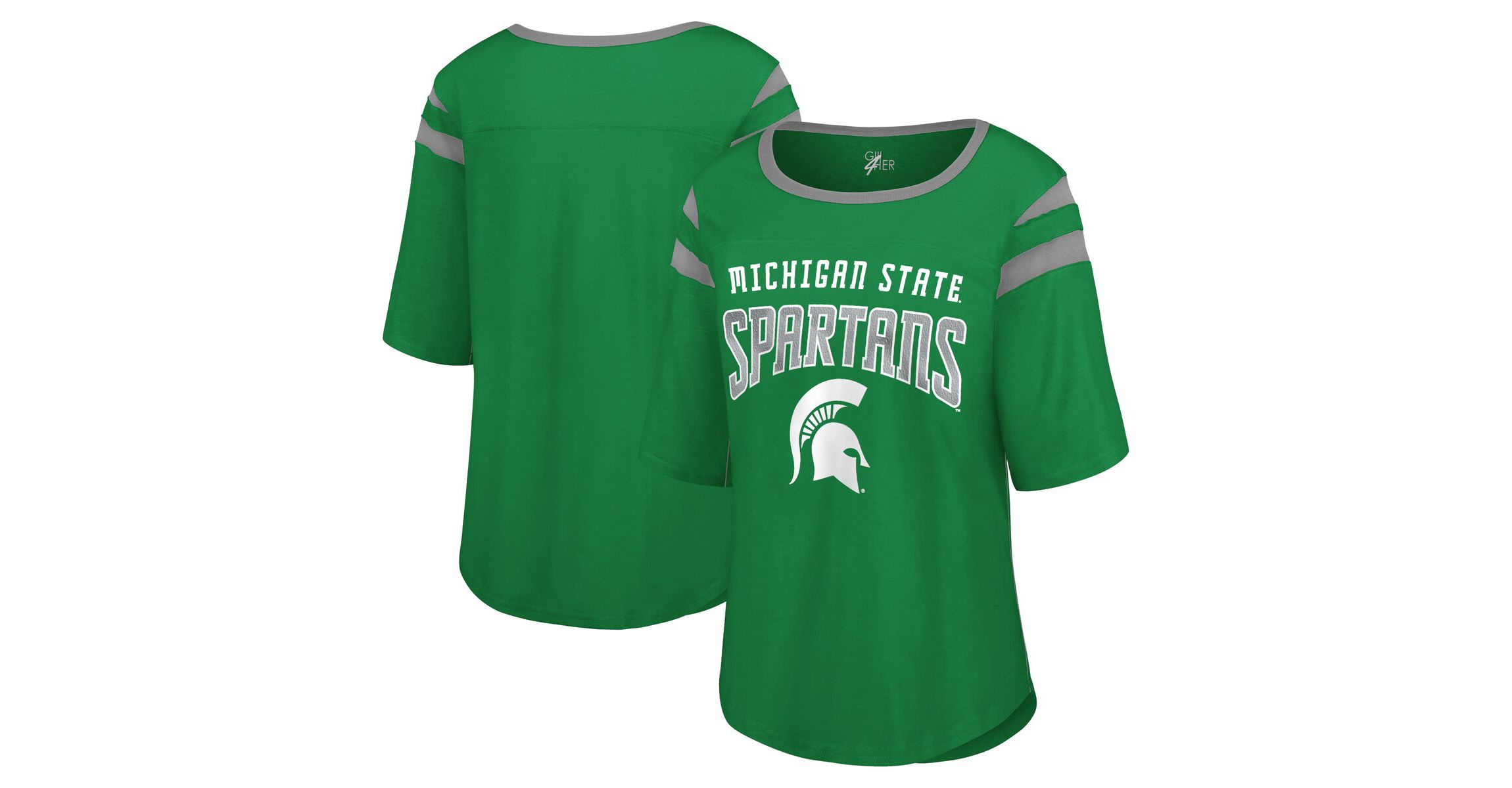 NCAA Michigan State Spartans Plus Size Linebacker Half-Sleeve T-Shirt