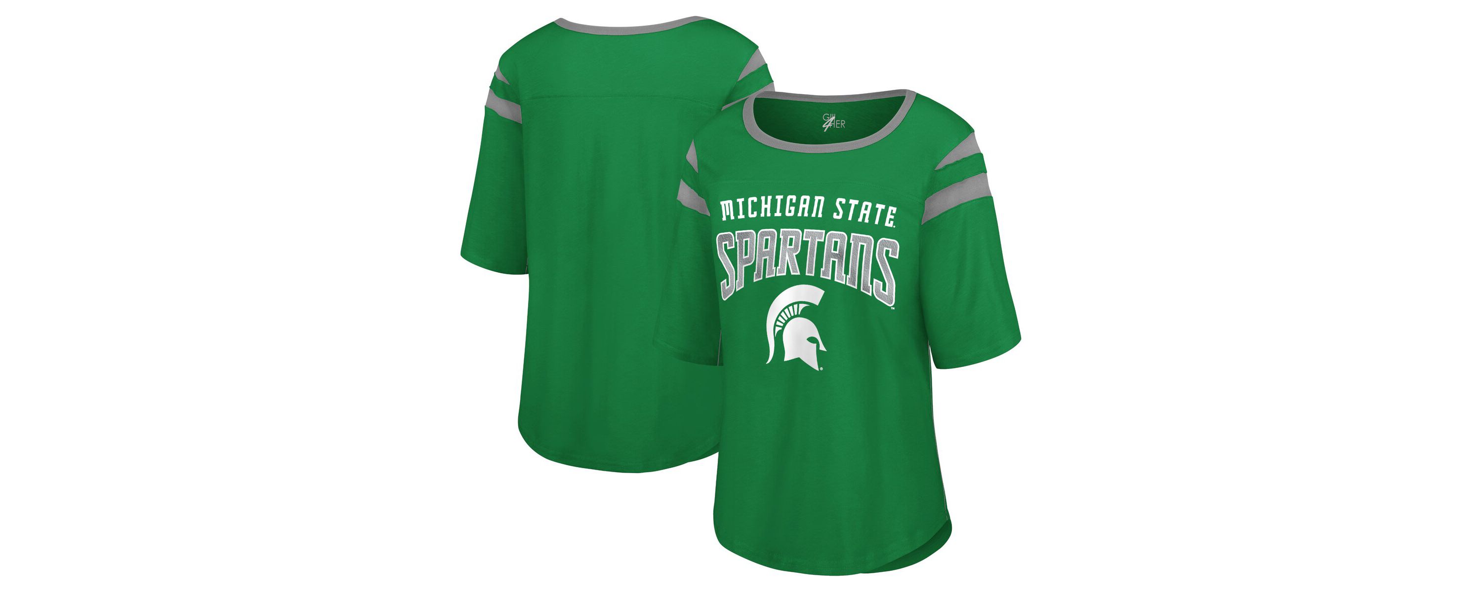 NCAA Michigan State Spartans Plus Size Linebacker Half-Sleeve T-Shirt