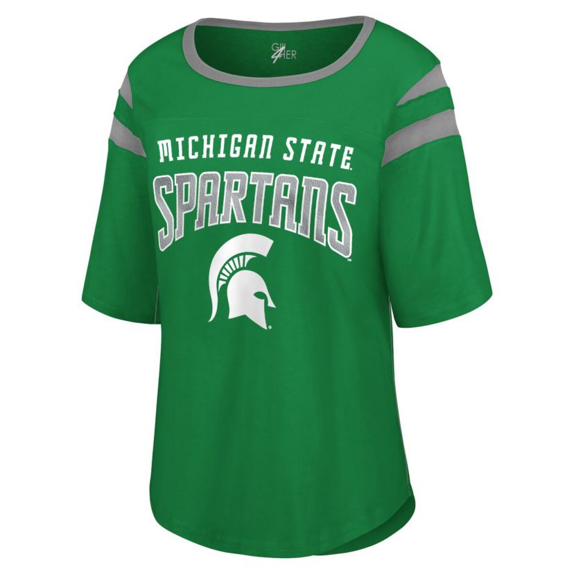 NCAA Michigan State Spartans Plus Size Linebacker Half-Sleeve T-Shirt