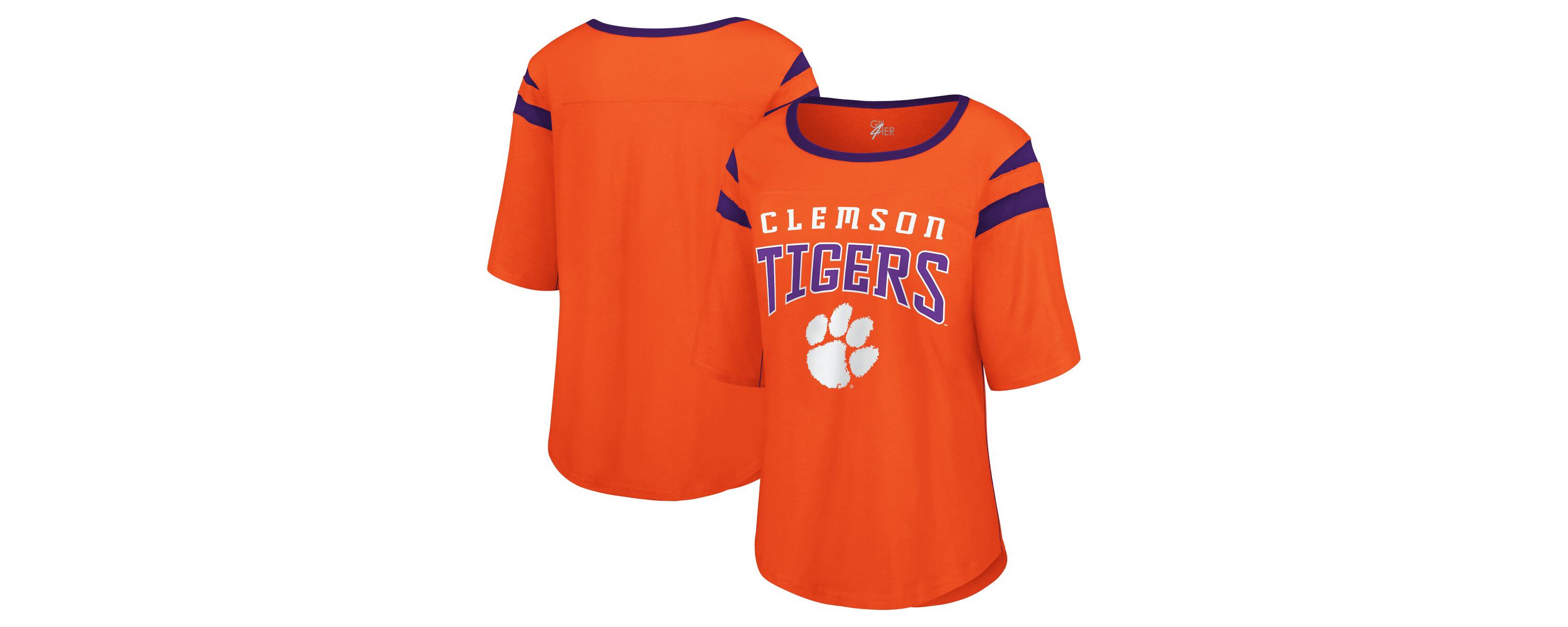 NCAA Clemson Tigers Plus Size Linebacker Half-Sleeve T-Shirt