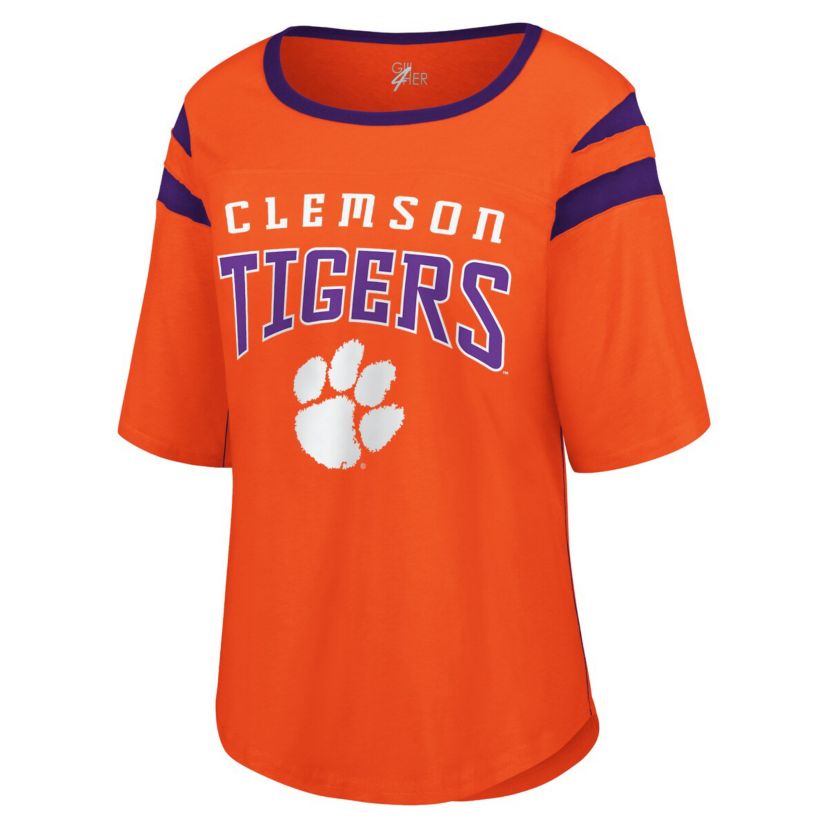 NCAA Clemson Tigers Plus Size Linebacker Half-Sleeve T-Shirt