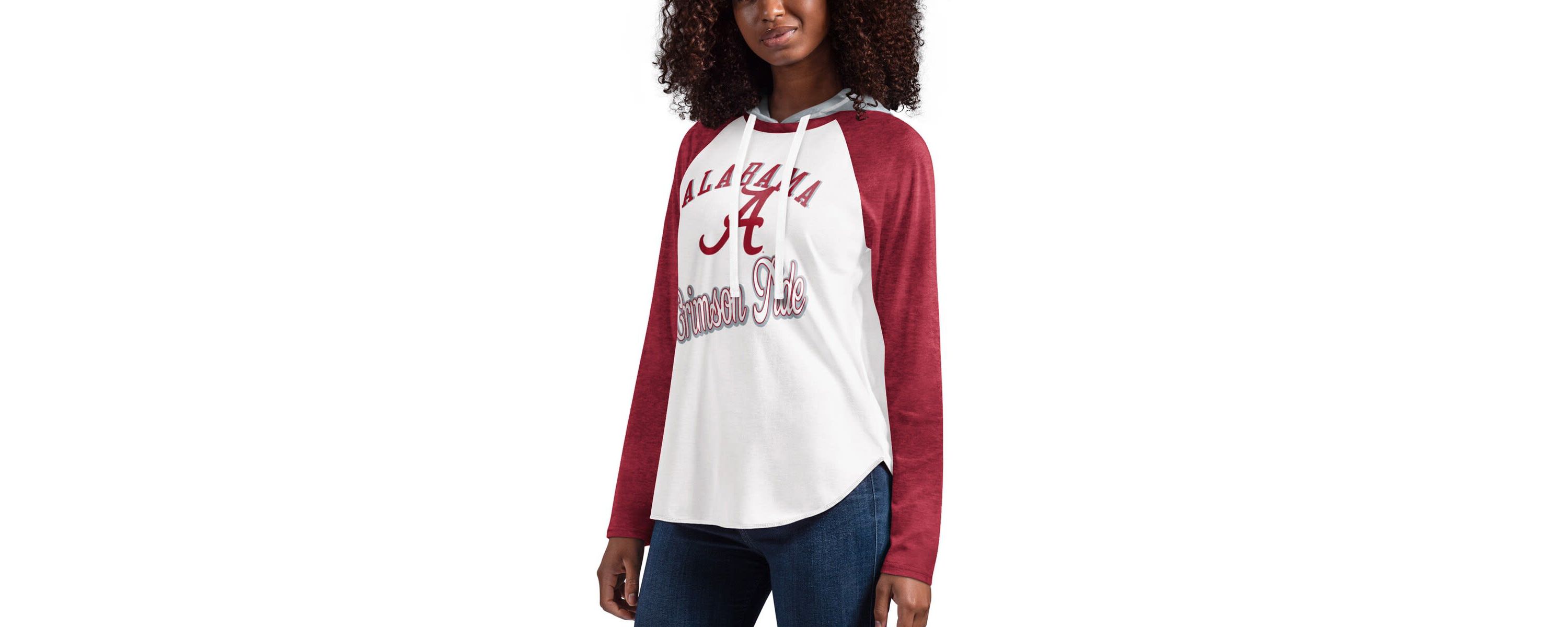 Alabama Crimson Tide NCAA Alabama Tide From the Sideline Raglan Long Sleeve Hoodie T-Shirt