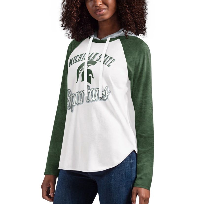 NCAA Michigan State Spartans From the Sideline Raglan Long Sleeve Hoodie T-Shirt