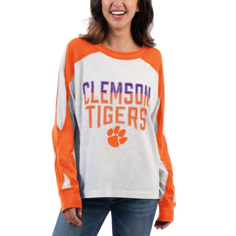 NCAA Clemson Tigers Smash Oversized Long Sleeve T-Shirt