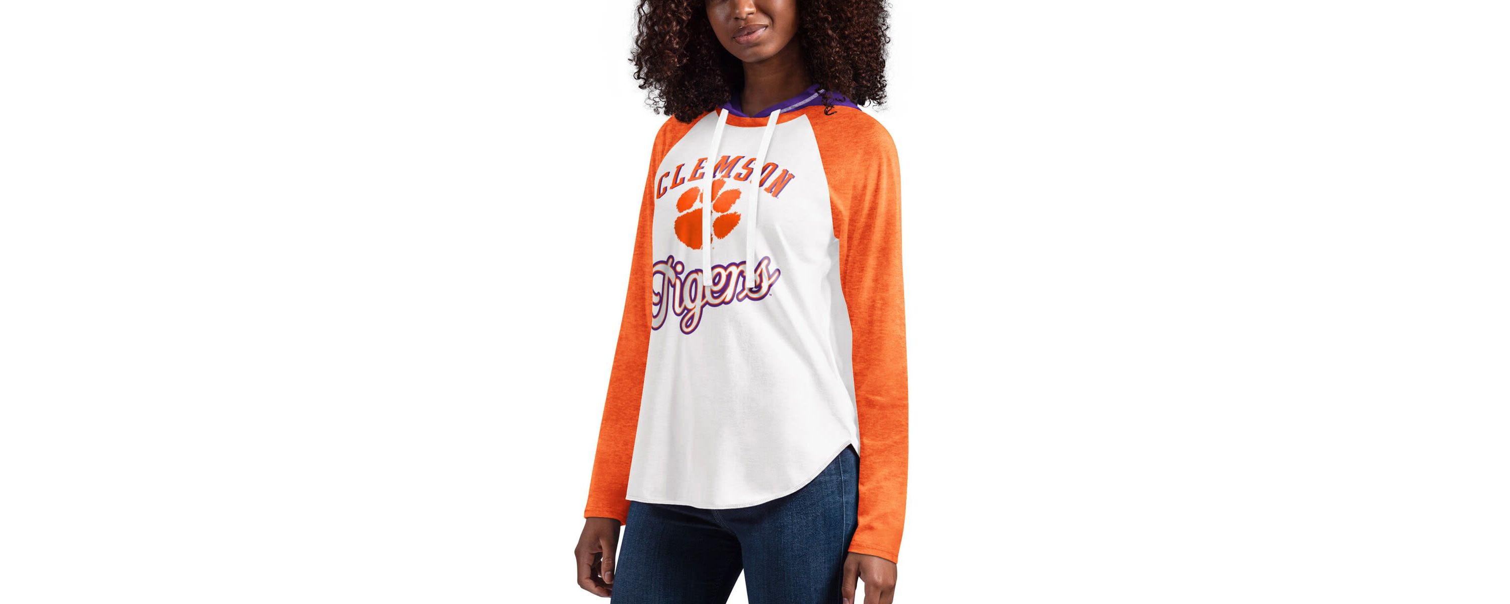 NCAA Clemson Tigers From the Sideline Raglan Long Sleeve Hoodie T-Shirt