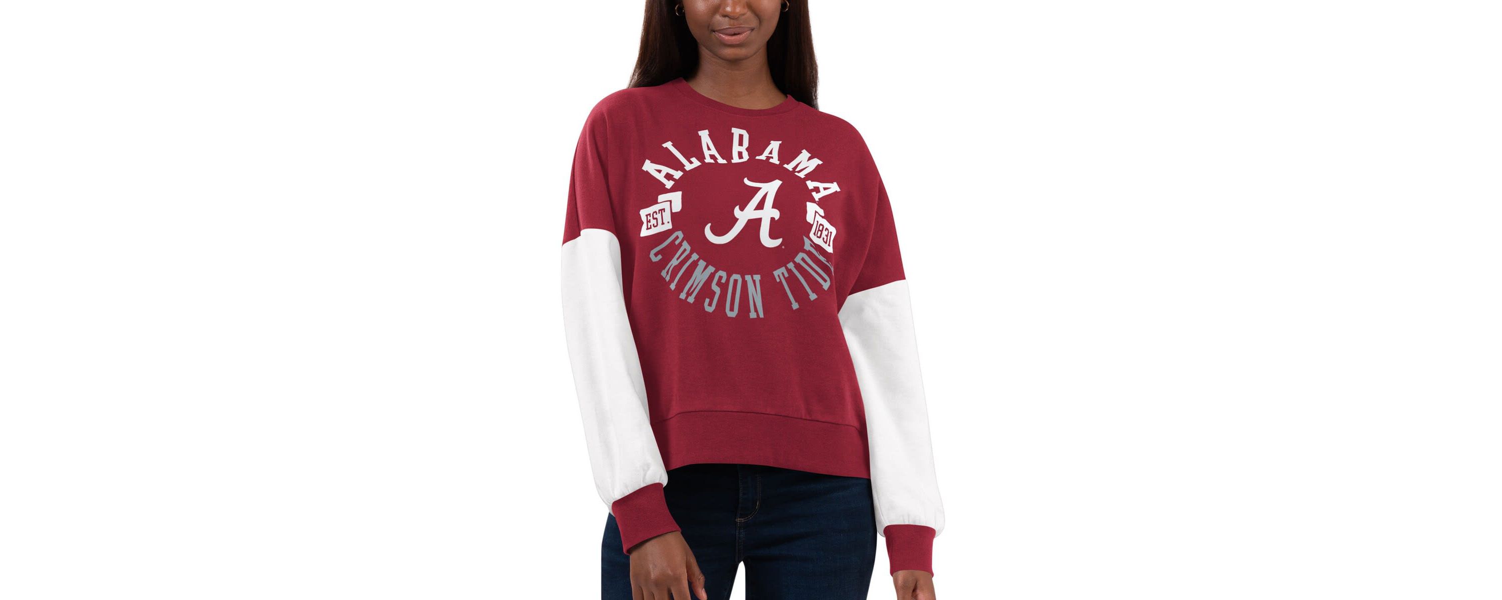 Alabama Crimson Tide NCAA Alabama Tide Team Pride Colorblock Pullover Sweatshirt