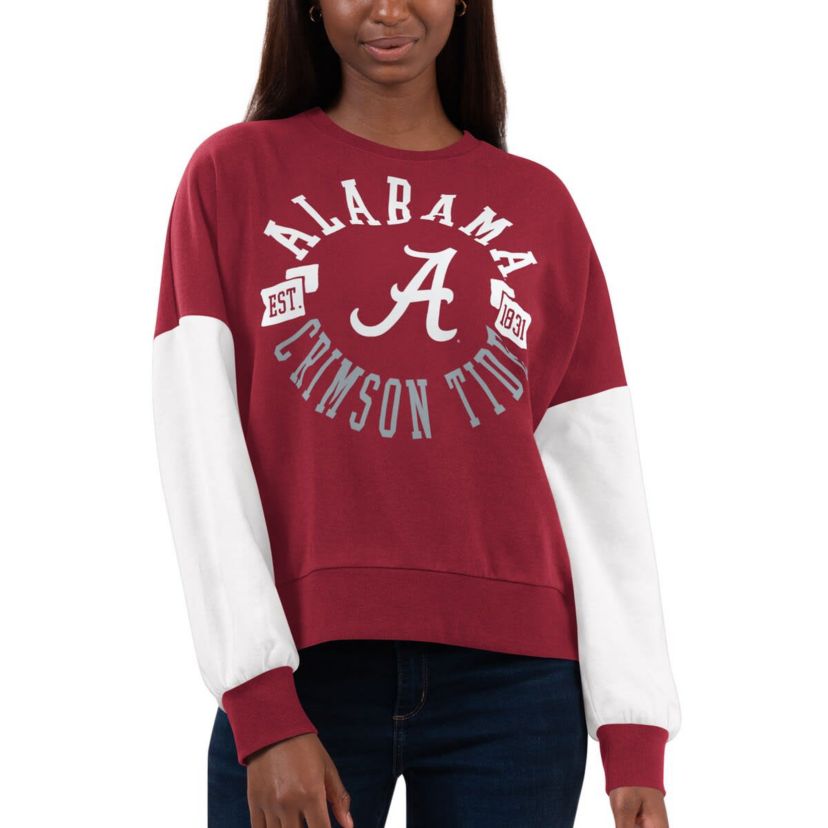 Alabama Crimson Tide NCAA Alabama Tide Team Pride Colorblock Pullover Sweatshirt
