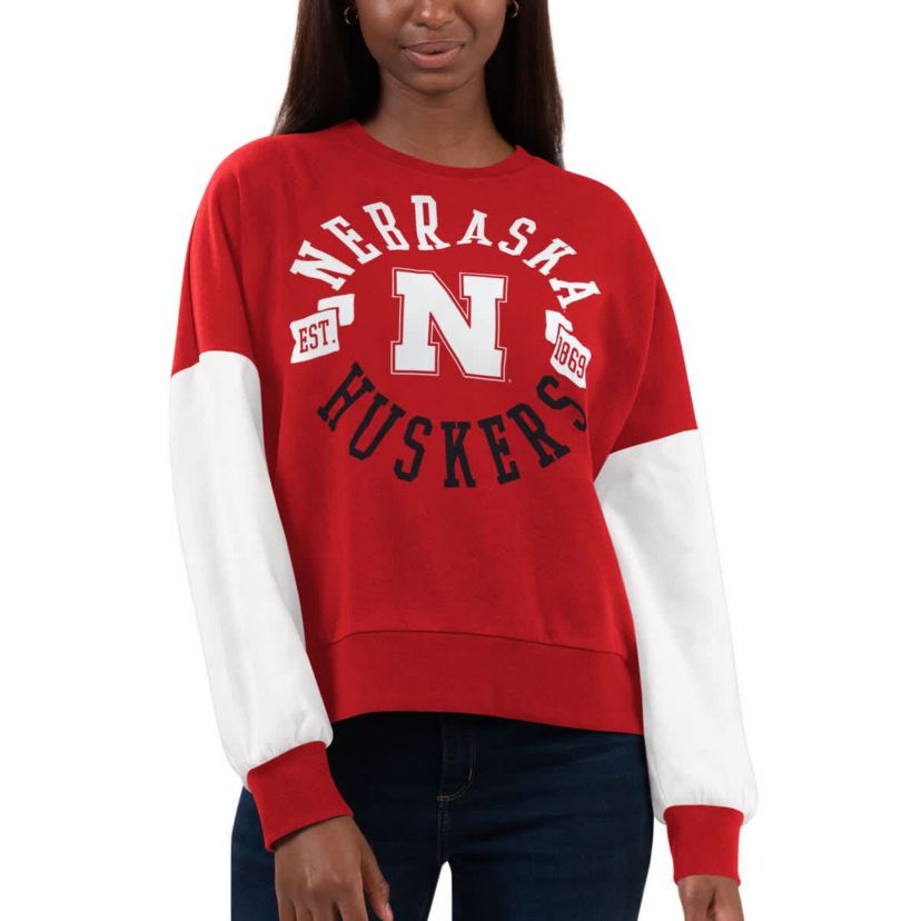 NCAA Nebraska Huskers Team Pride Colorblock Pullover Sweatshirt