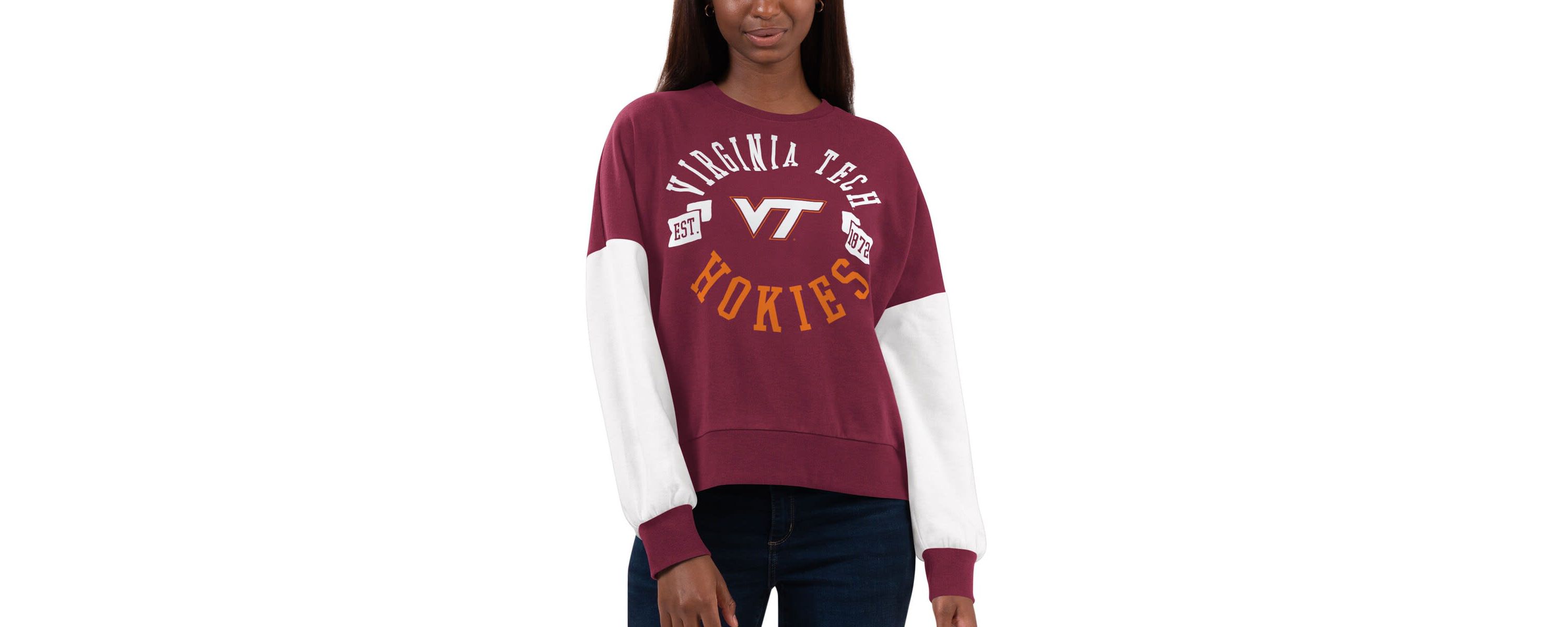 NCAA Virginia Tech Hokies Team Pride Colorblock Pullover Sweatshirt