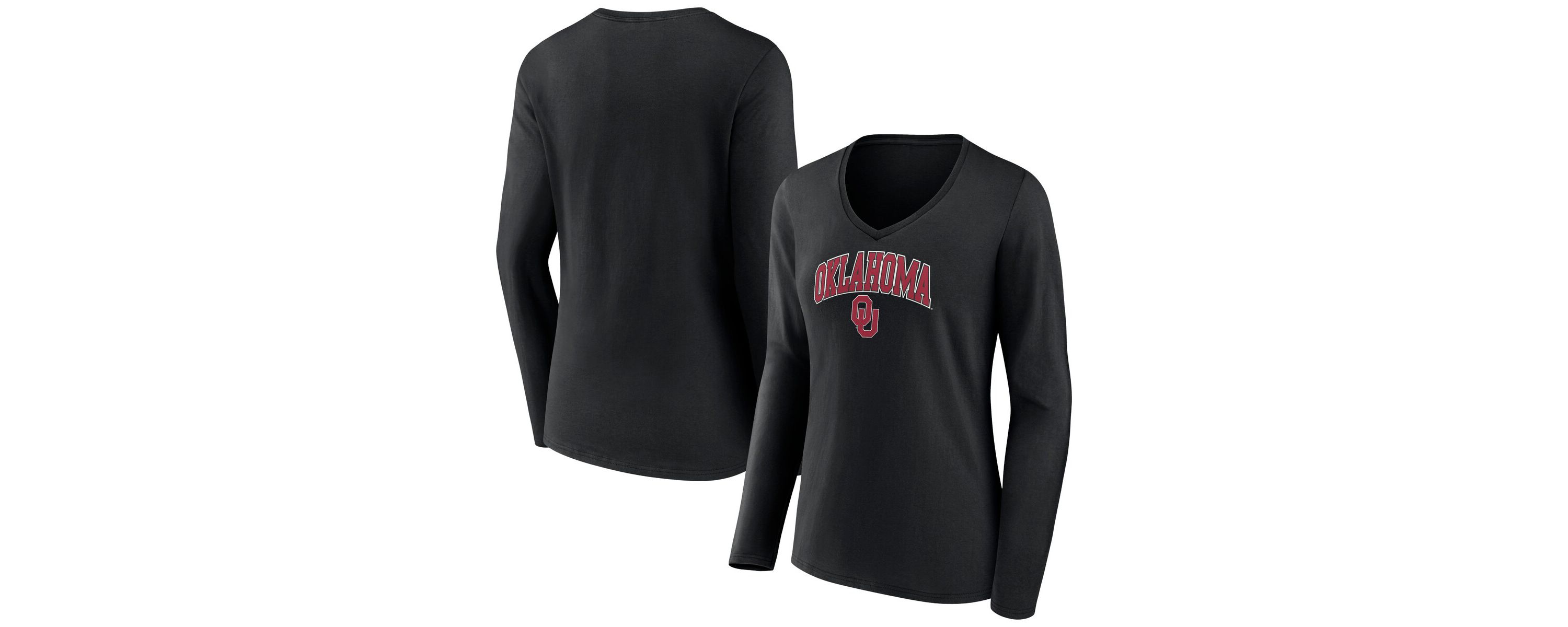 NCAA Fanatics Oklahoma Sooners Campus Long Sleeve V-Neck T-Shirt