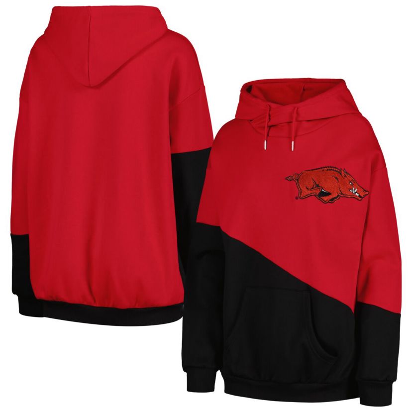 NCAA Arkansas Razorbacks Matchmaker Diagonal Cowl Pullover Hoodie