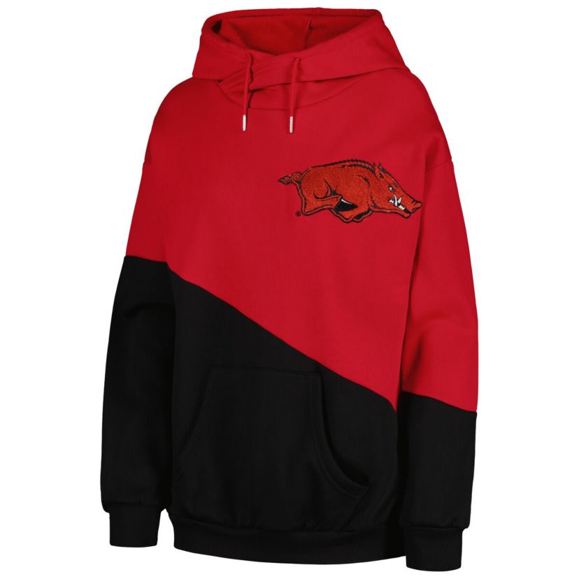 NCAA Arkansas Razorbacks Matchmaker Diagonal Cowl Pullover Hoodie