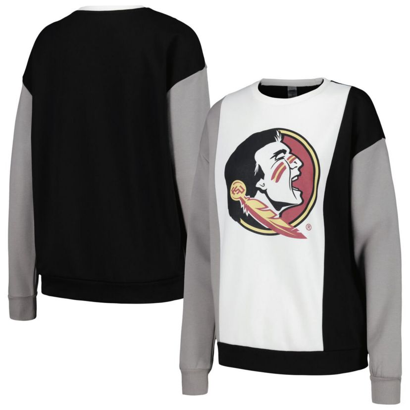 NCAA Florida State Seminoles Vertical Color-Block Pullover Sweatshirt
