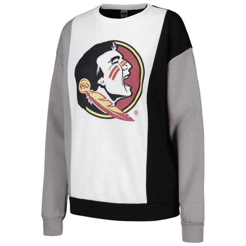 NCAA Florida State Seminoles Vertical Color-Block Pullover Sweatshirt