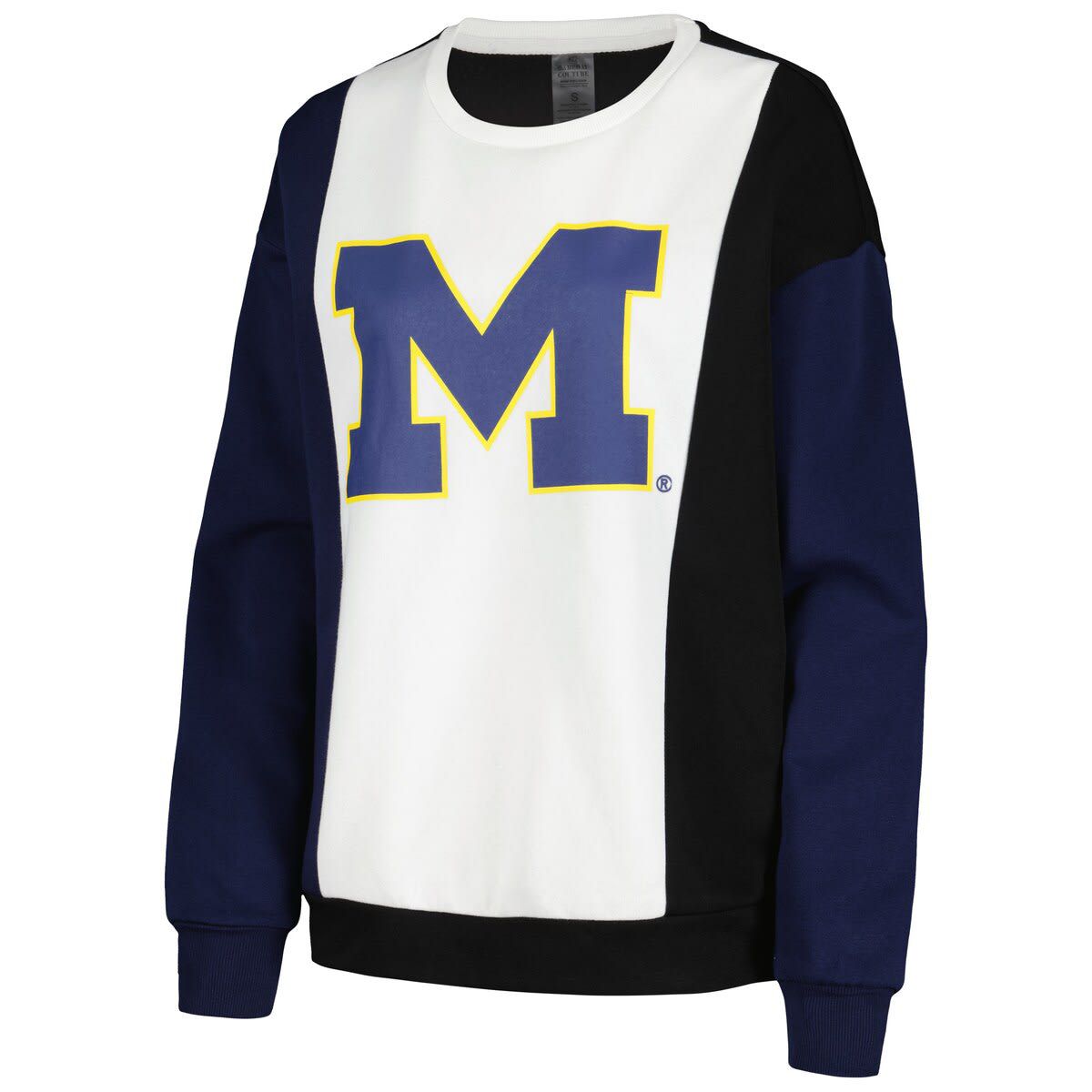 NCAA Michigan Wolverines Vertical Color-Block Pullover Sweatshirt