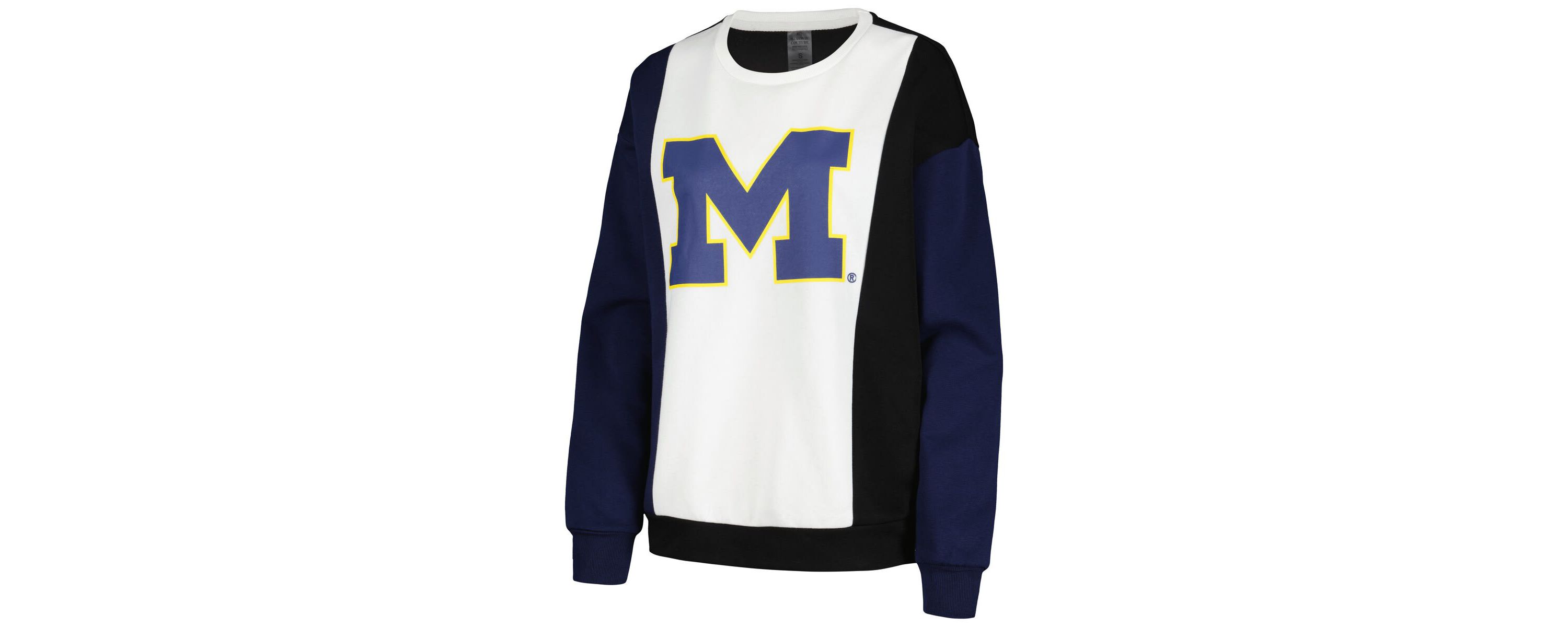 NCAA Michigan Wolverines Vertical Color-Block Pullover Sweatshirt