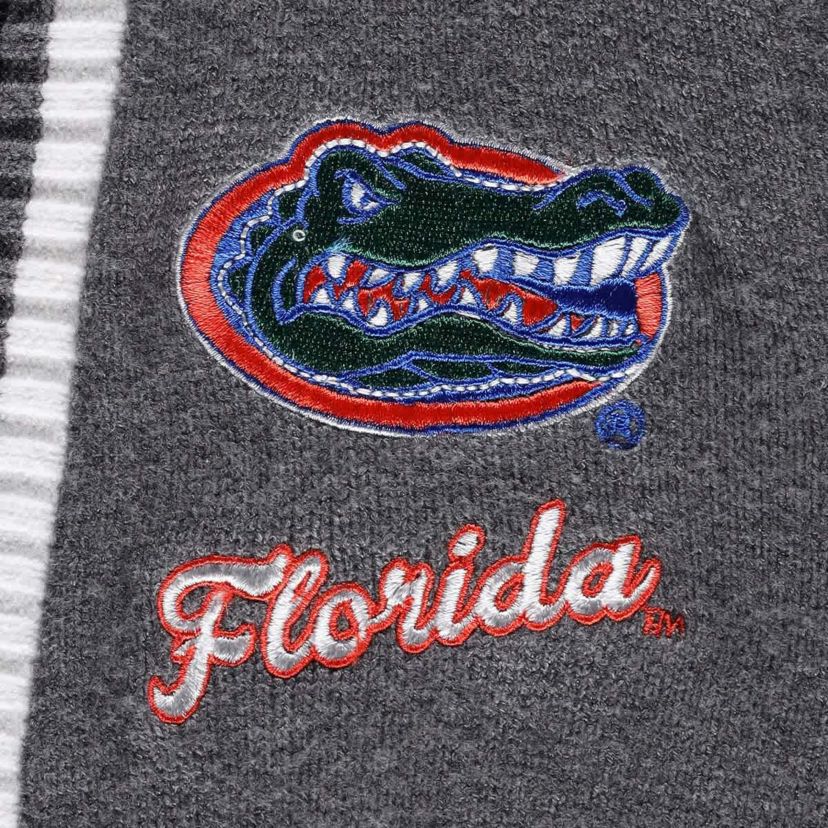 NCAA Florida Gators One More Round Tri-Blend Striped Hooded Cardigan Sweater