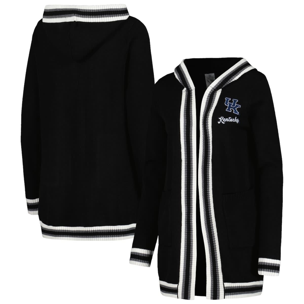 NCAA Kentucky Wildcats One More Round Tri-Blend Striped Hooded Cardigan Sweater
