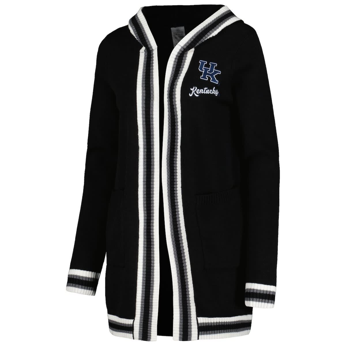 NCAA Kentucky Wildcats One More Round Tri-Blend Striped Hooded Cardigan Sweater