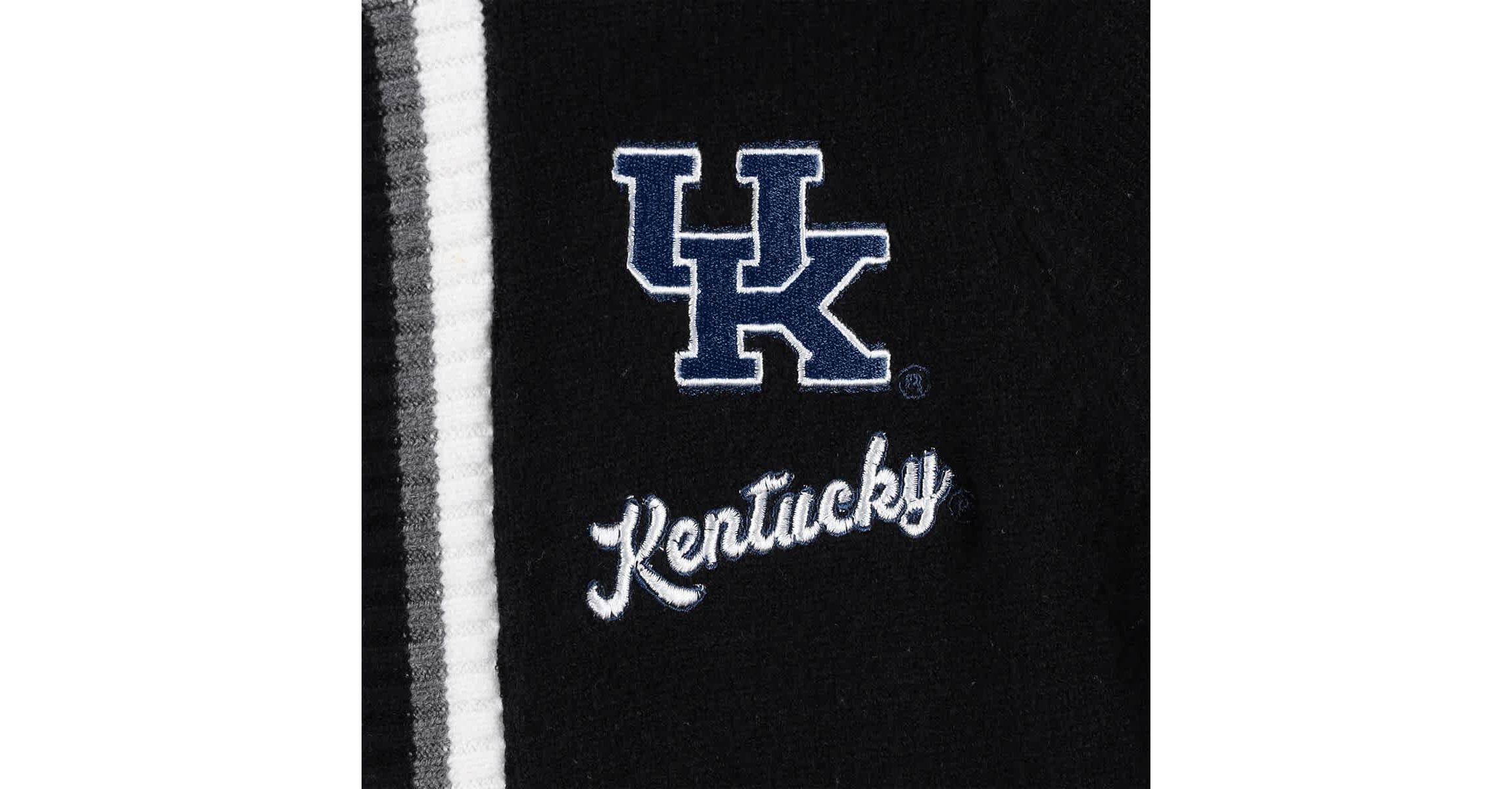 NCAA Kentucky Wildcats One More Round Tri-Blend Striped Hooded Cardigan Sweater