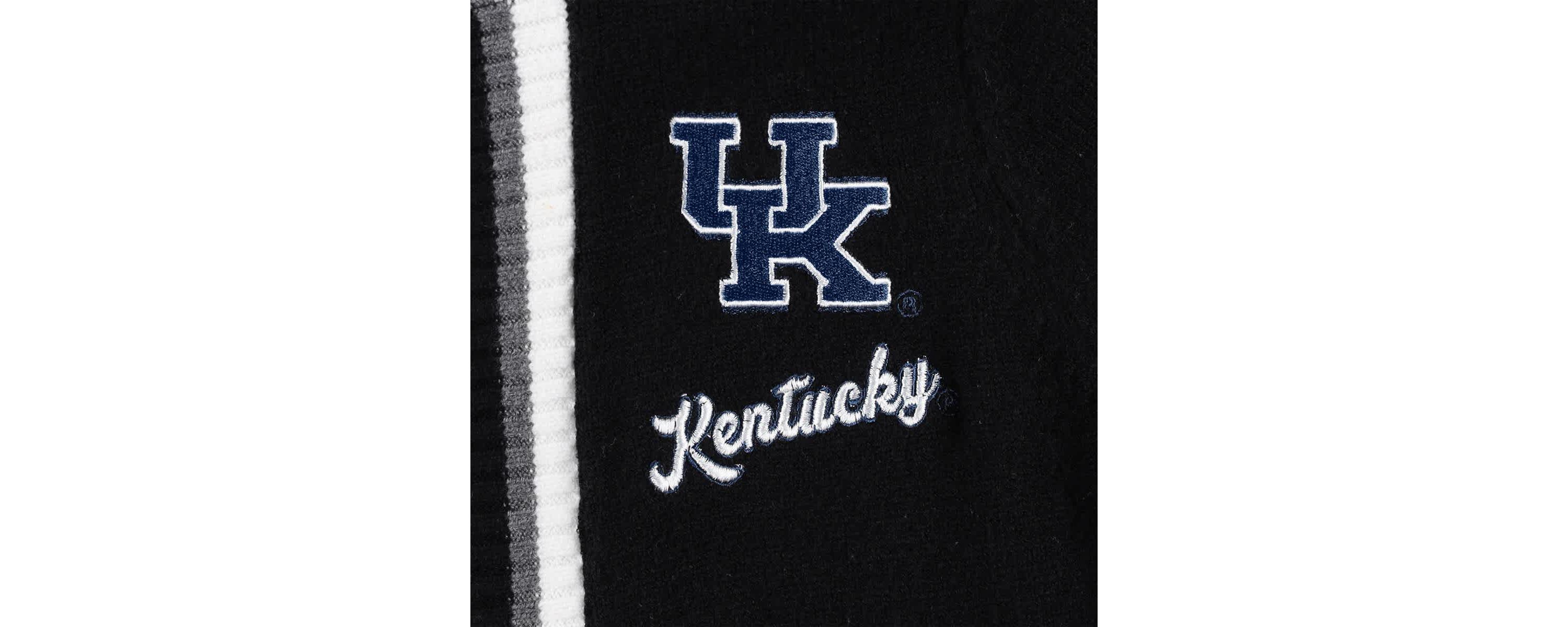 NCAA Kentucky Wildcats One More Round Tri-Blend Striped Hooded Cardigan Sweater