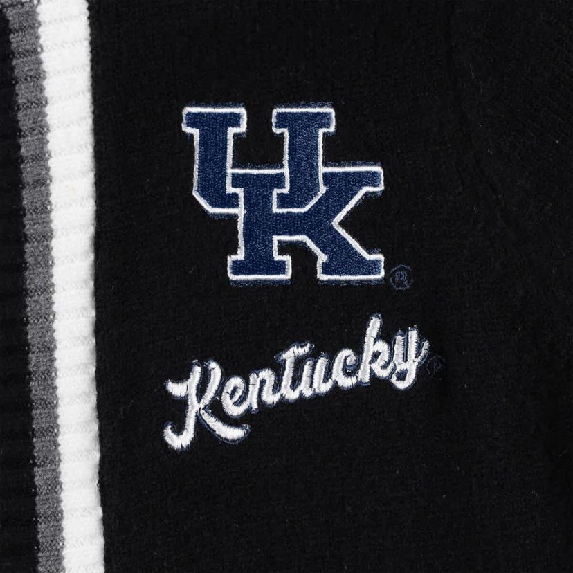 NCAA Kentucky Wildcats One More Round Tri-Blend Striped Hooded Cardigan Sweater