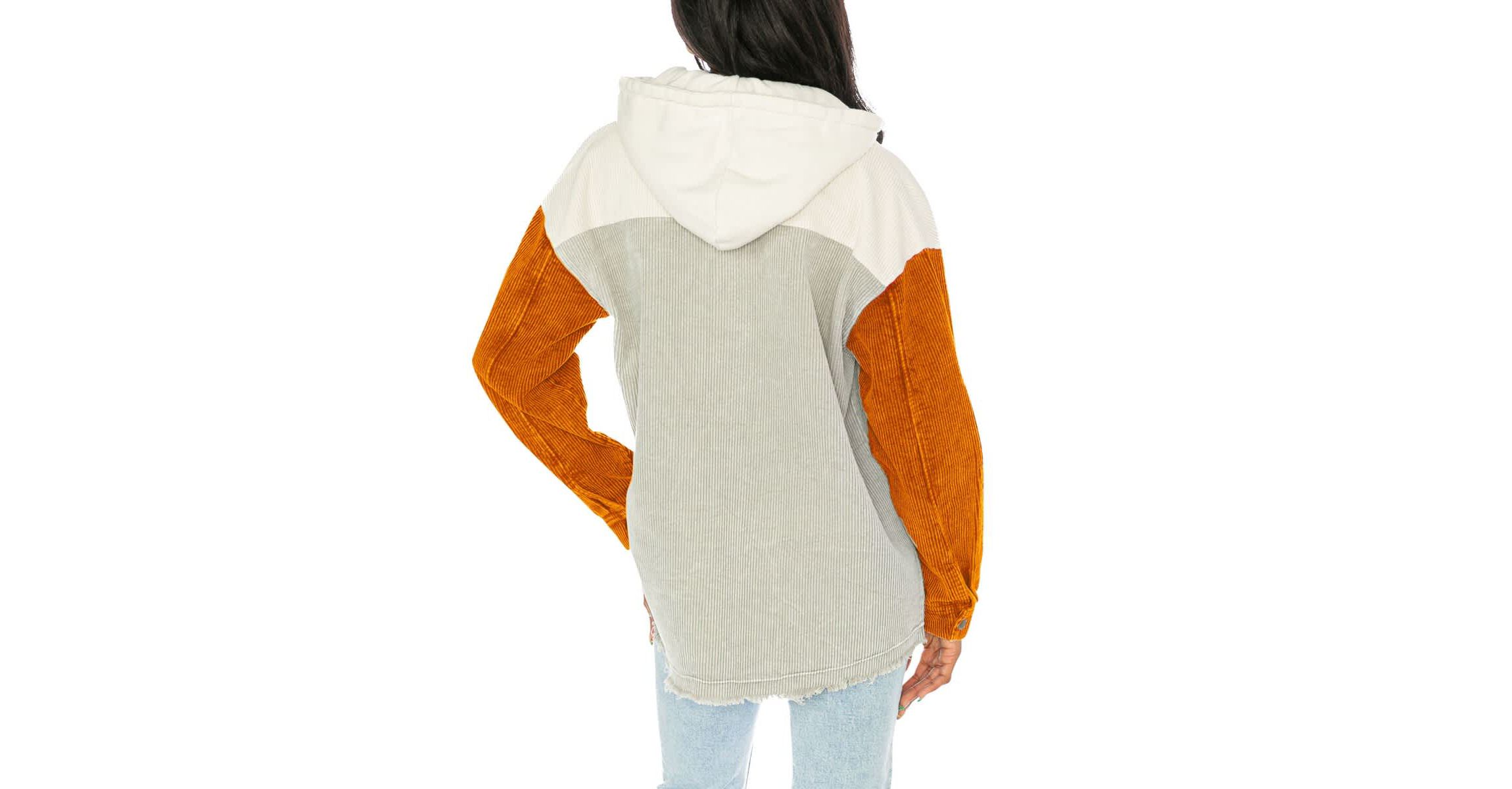 NCAA Clemson Tigers Vintage Wash Corduroy Full-Snap Hooded Shacket