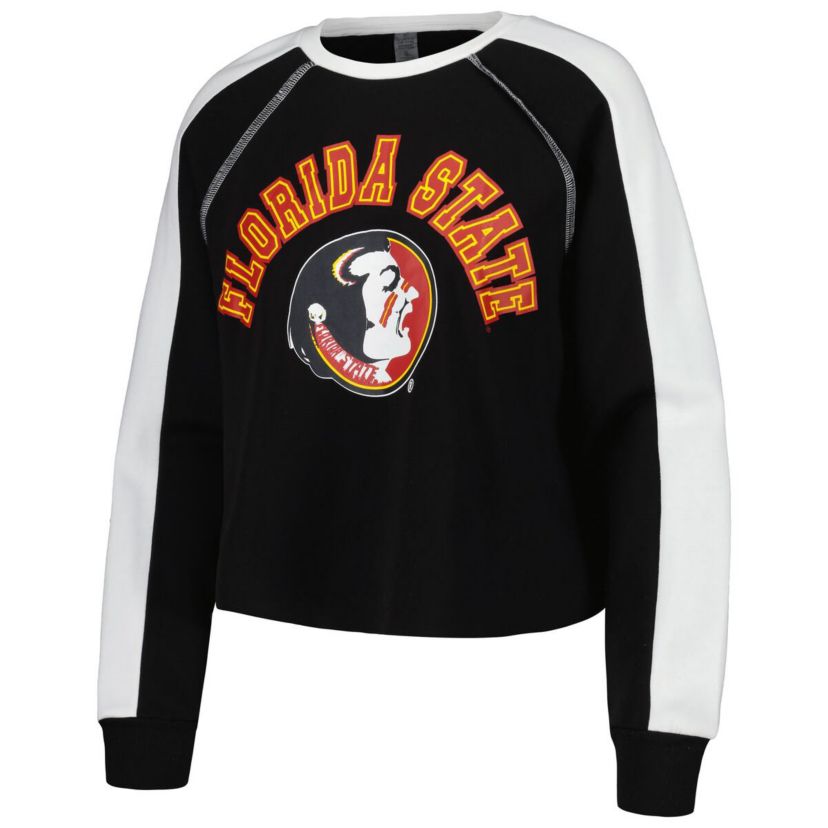 NCAA Florida State Seminoles Blindside Raglan Cropped Pullover Sweatshirt