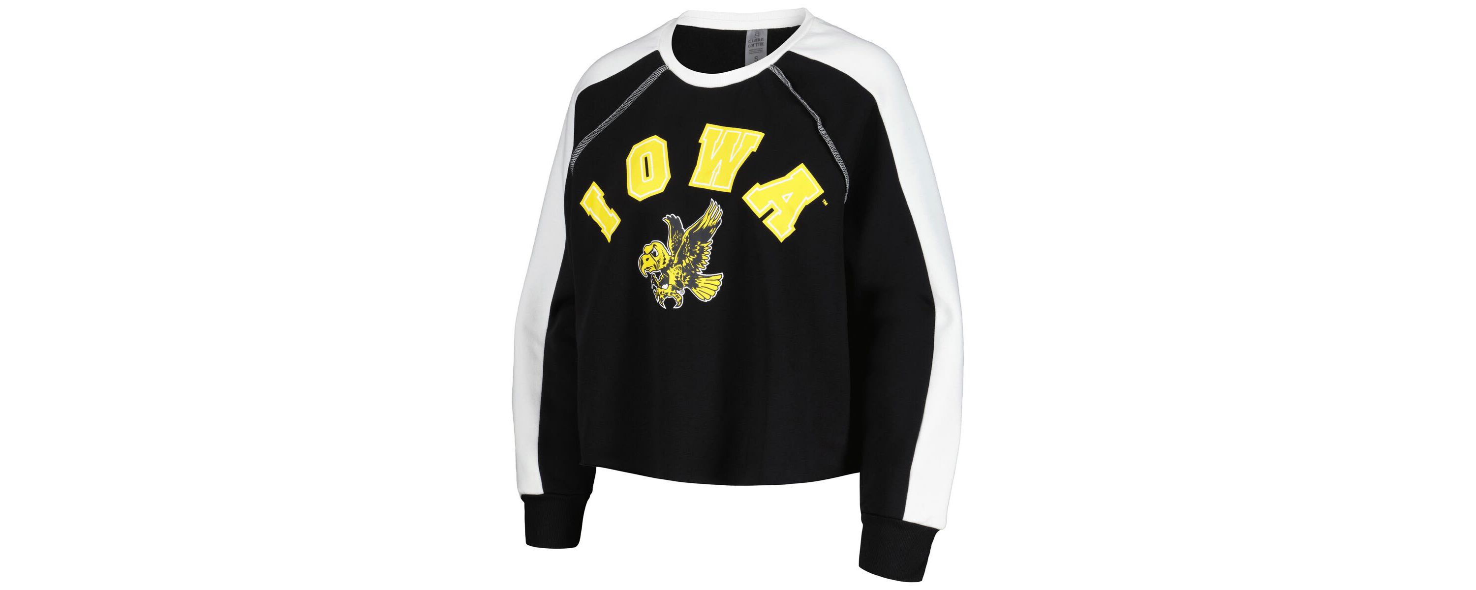 NCAA Iowa Hawkeyes Blindside Raglan Cropped Pullover Sweatshirt