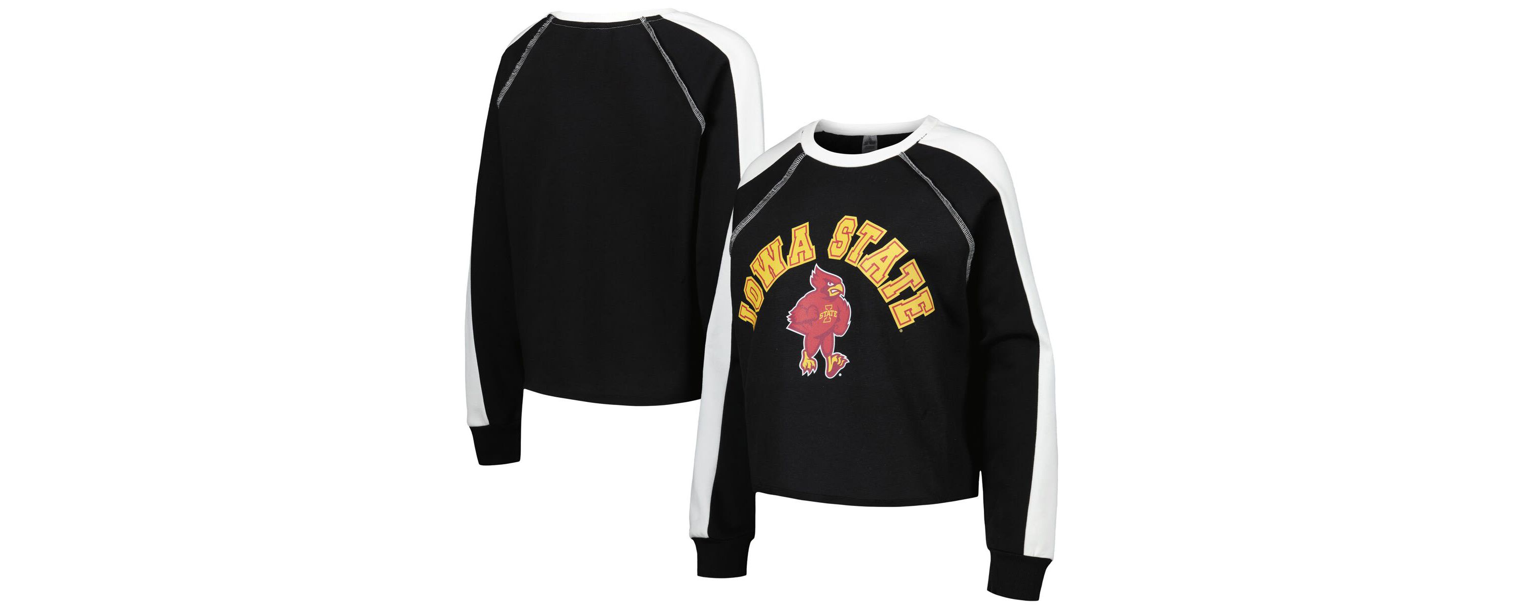 NCAA Iowa State Cyclones Blindside Raglan Cropped Pullover Sweatshirt