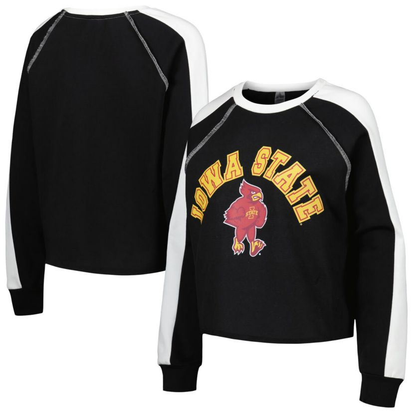 NCAA Iowa State Cyclones Blindside Raglan Cropped Pullover Sweatshirt