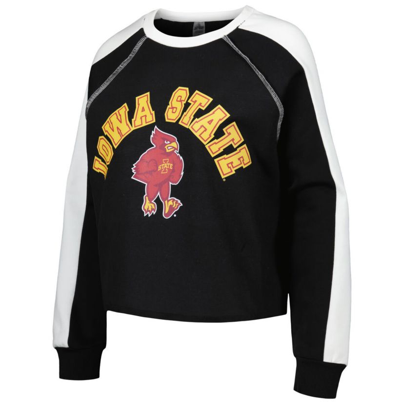 NCAA Iowa State Cyclones Blindside Raglan Cropped Pullover Sweatshirt