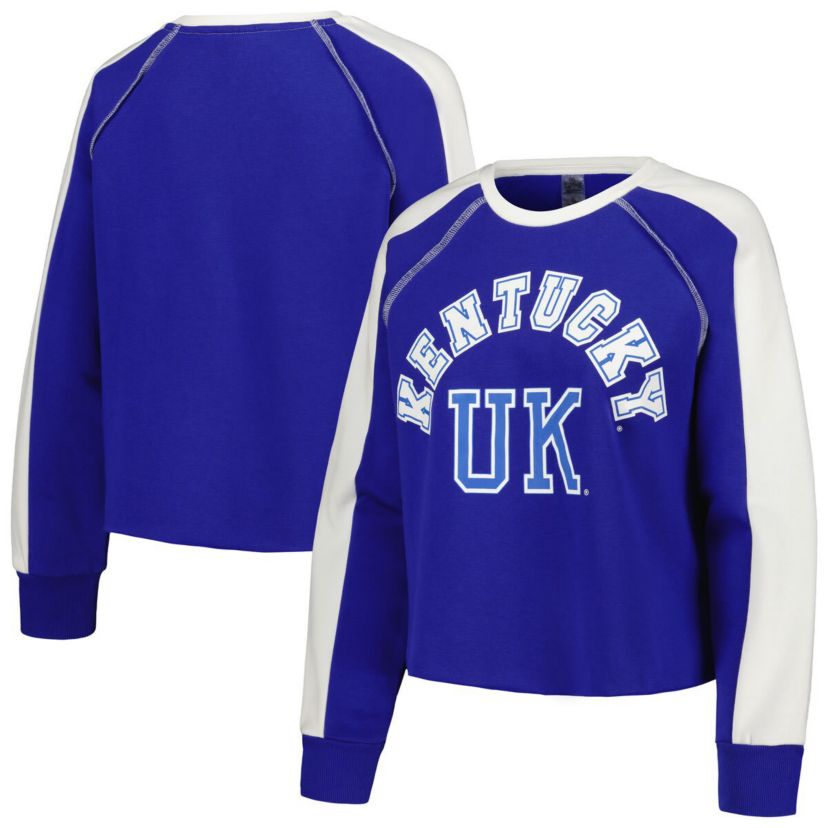 NCAA Kentucky Wildcats Blindside Raglan Cropped Pullover Sweatshirt