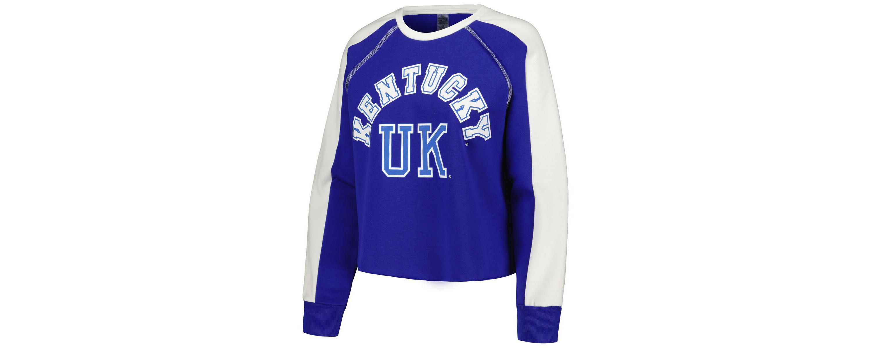 NCAA Kentucky Wildcats Blindside Raglan Cropped Pullover Sweatshirt