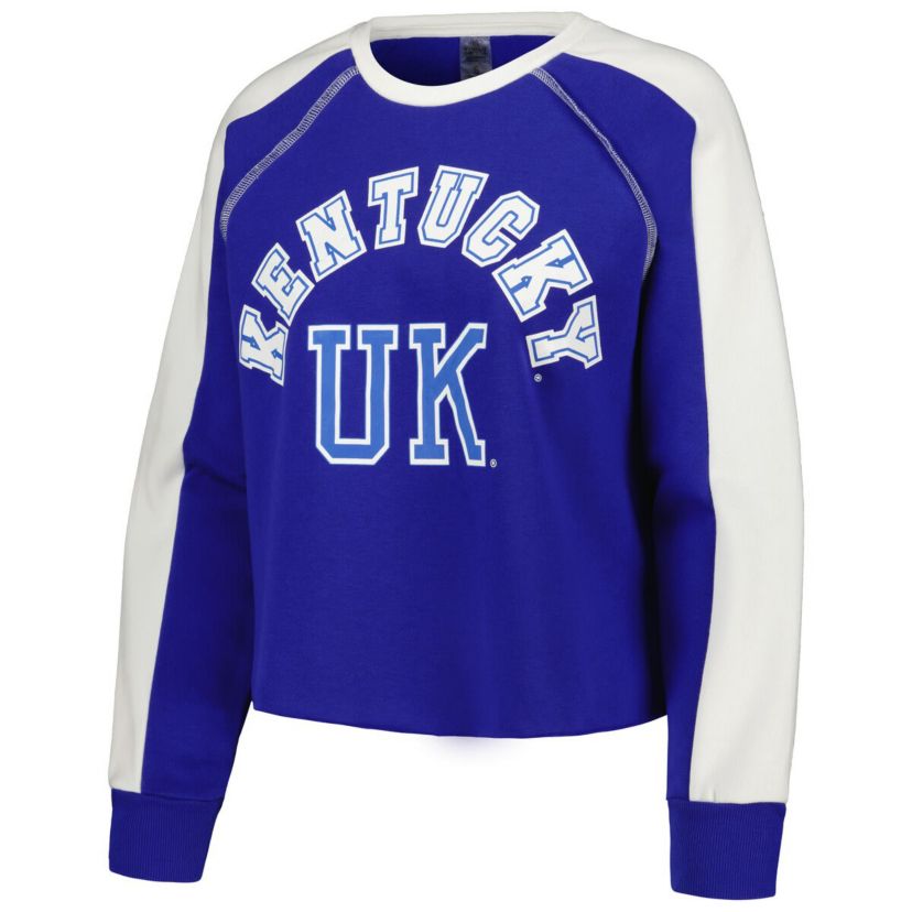 NCAA Kentucky Wildcats Blindside Raglan Cropped Pullover Sweatshirt