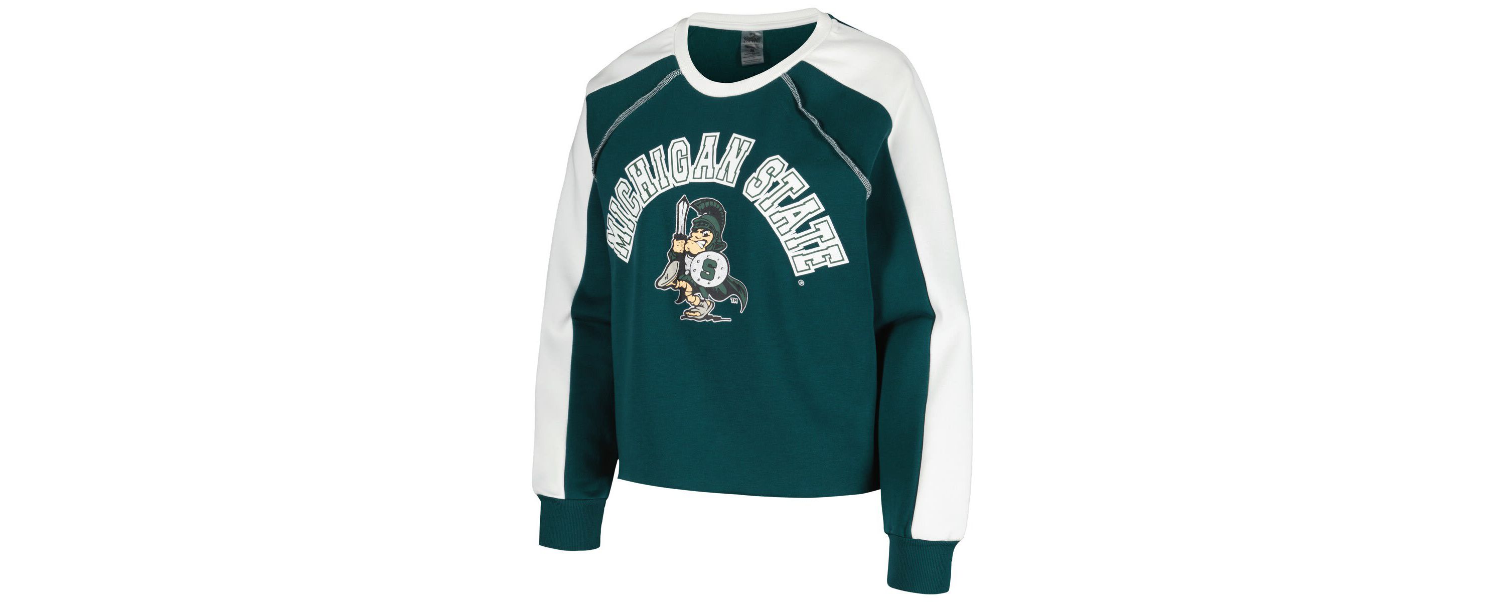 NCAA Michigan State Spartans Blindside Raglan Cropped Pullover Sweatshirt