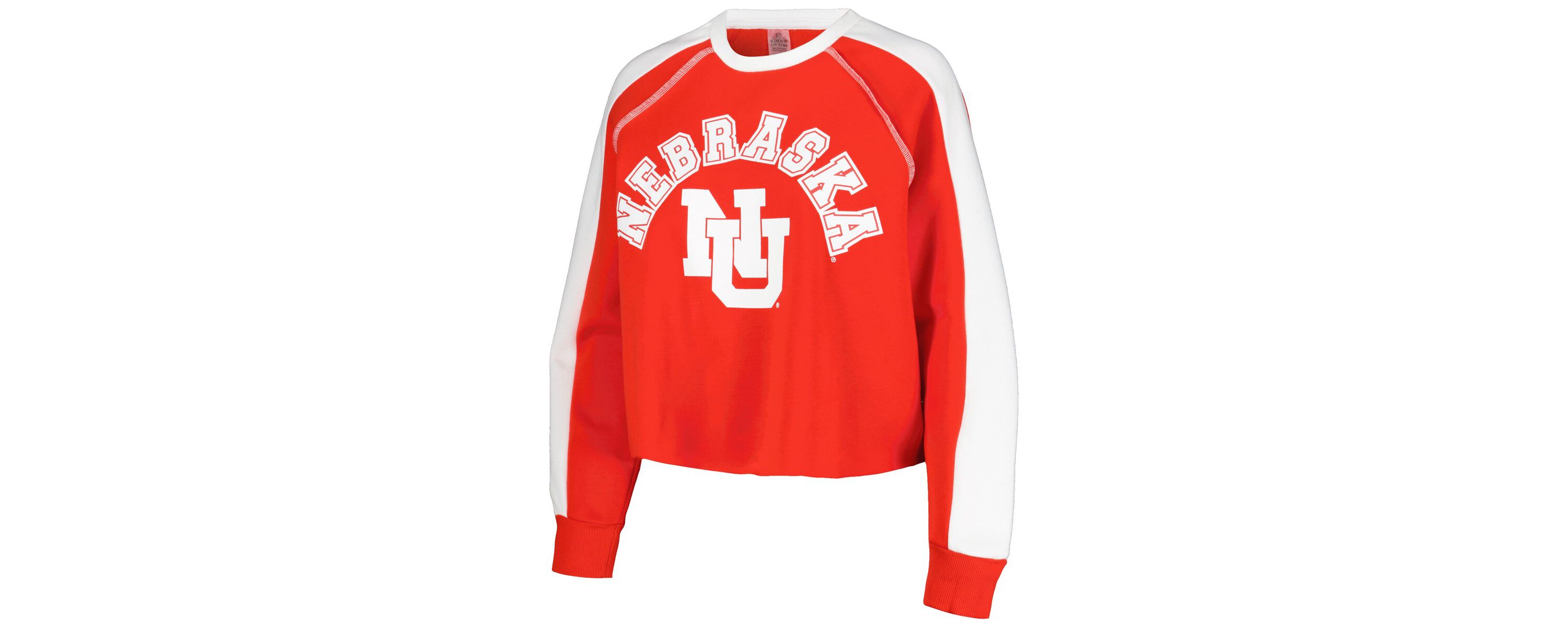 NCAA Nebraska Huskers Blindside Raglan Cropped Pullover Sweatshirt