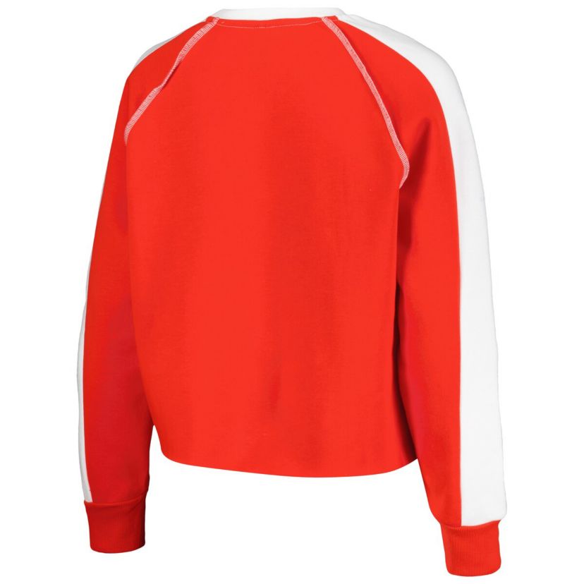 NCAA Nebraska Huskers Blindside Raglan Cropped Pullover Sweatshirt