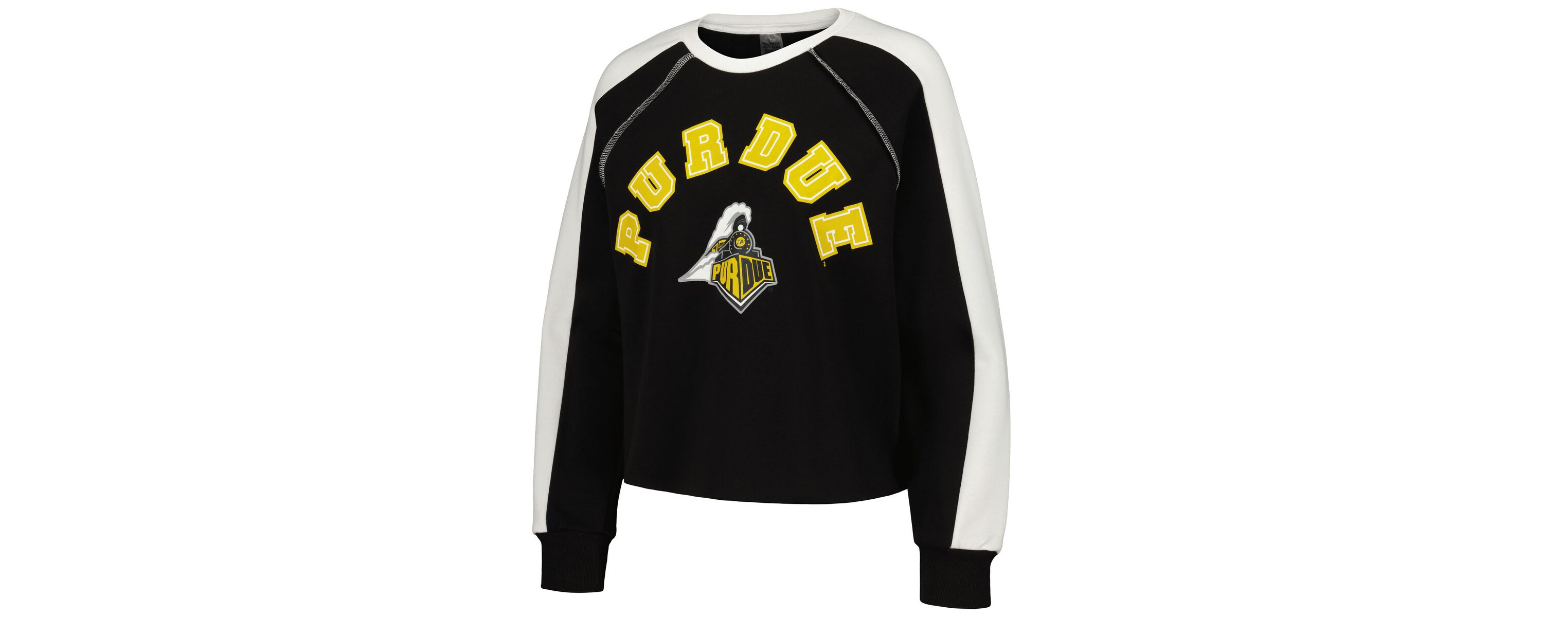 NCAA Purdue Boilermakers Blindside Raglan Cropped Pullover Sweatshirt