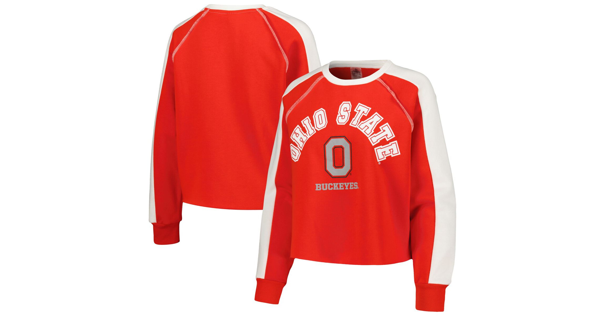 NCAA Ohio State Buckeyes Blindside Raglan Cropped Pullover Sweatshirt