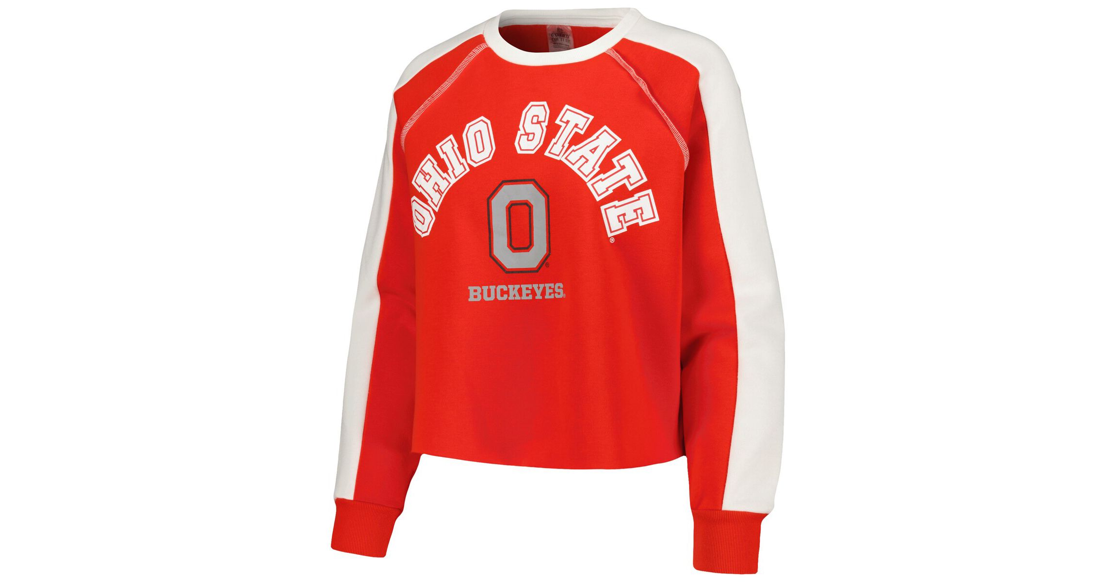NCAA Ohio State Buckeyes Blindside Raglan Cropped Pullover Sweatshirt