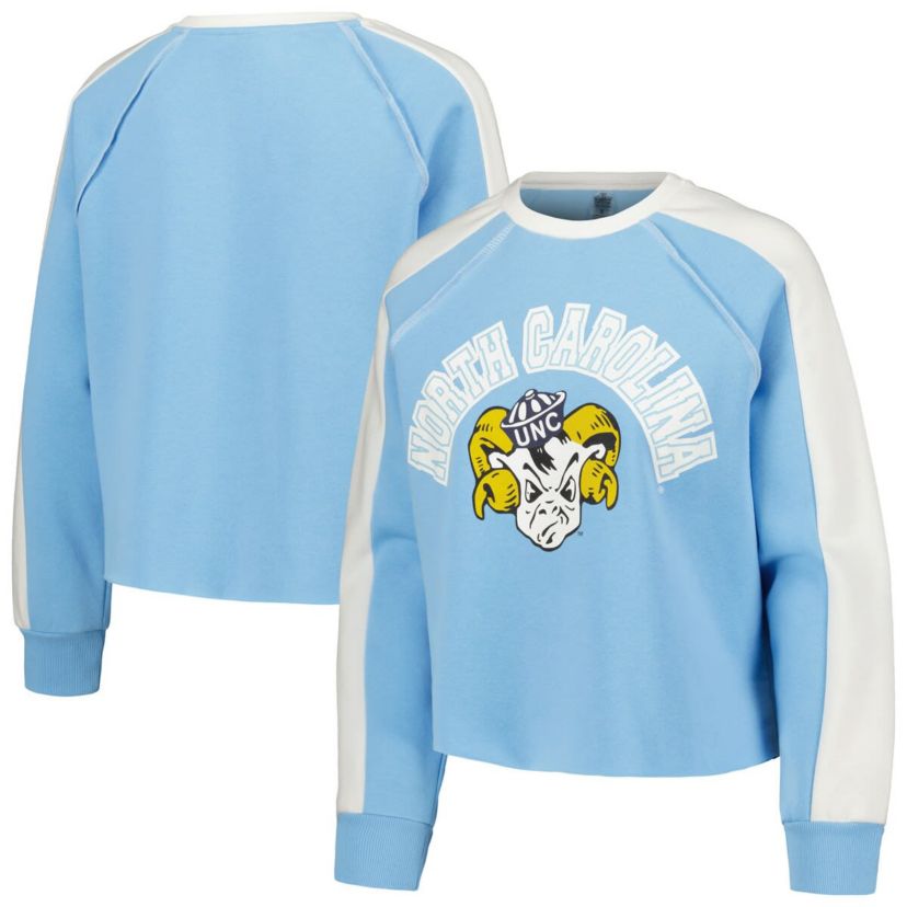NCAA Carolina North Carolina Tar Heels Blindside Raglan Cropped Pullover Sweatshirt