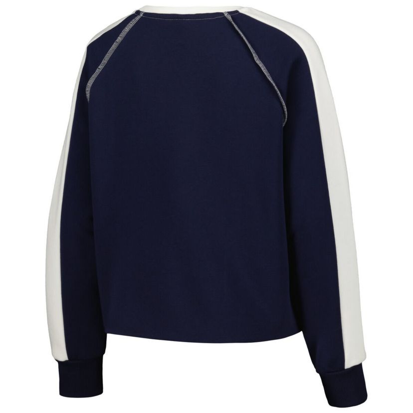 NCAA West Virginia Mountaineers Blindside Raglan Cropped Pullover Sweatshirt