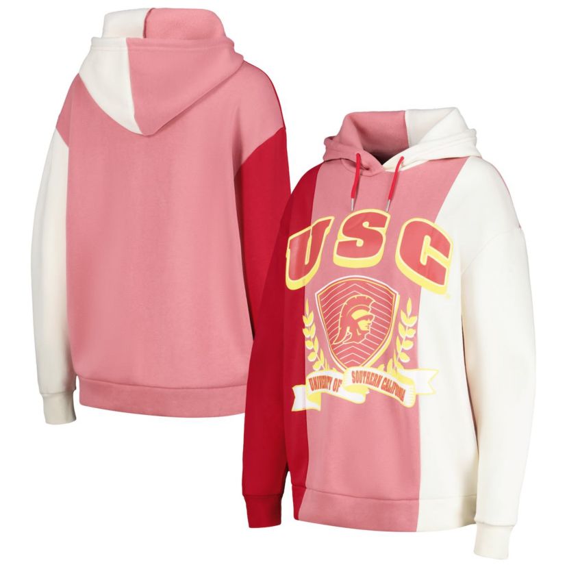 NCAA USC Trojans Hall of Fame Colorblock Pullover Hoodie