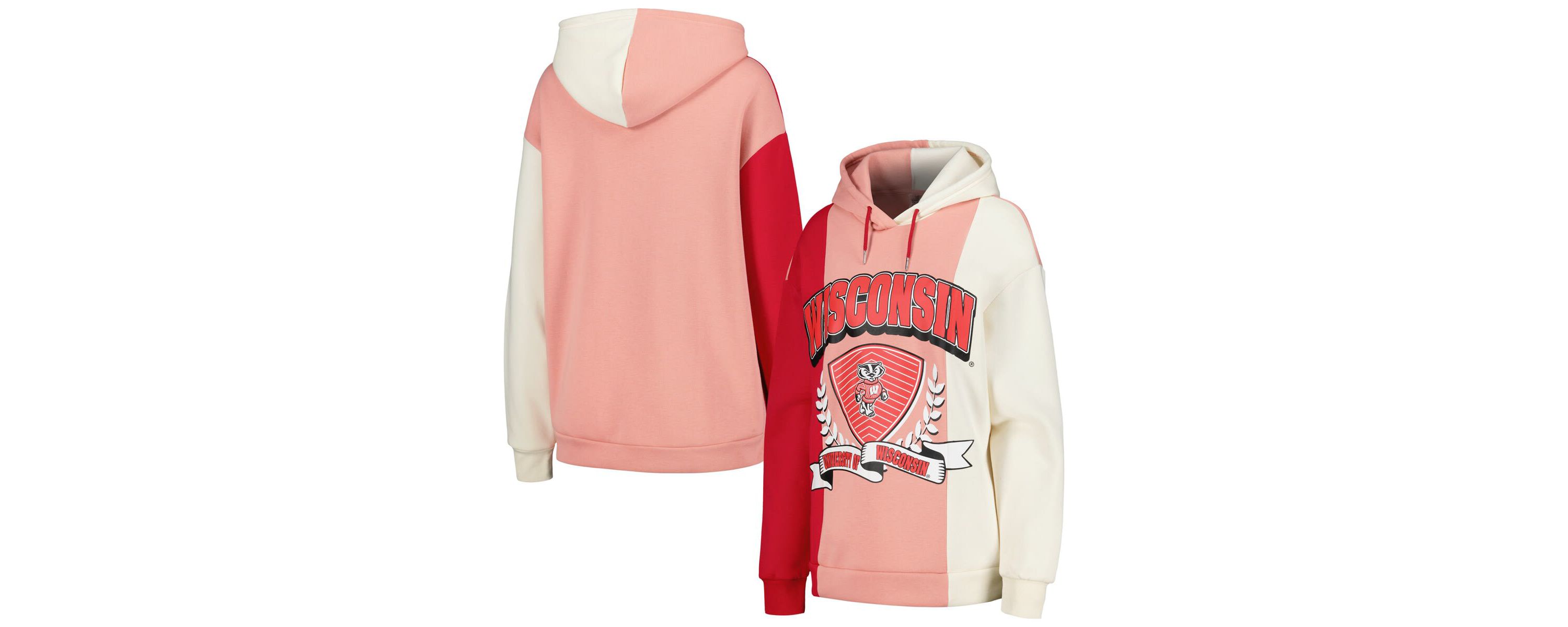 NCAA Wisconsin Badgers Hall of Fame Colorblock Pullover Hoodie