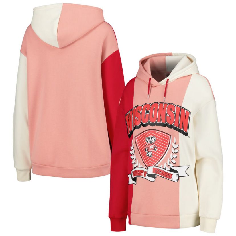 NCAA Wisconsin Badgers Hall of Fame Colorblock Pullover Hoodie