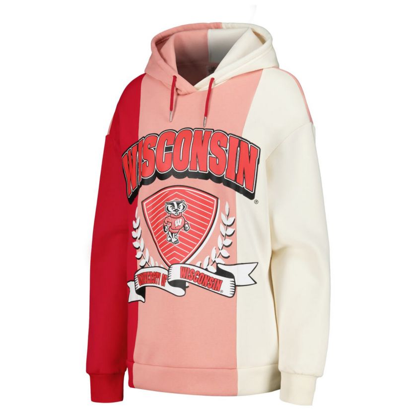 NCAA Wisconsin Badgers Hall of Fame Colorblock Pullover Hoodie