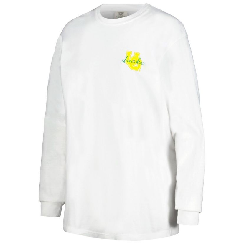 NCAA Oregon Ducks Hand-Drawn Stadium Oversized Long Sleeve T-Shirt